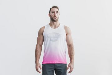 Men's Nobull Wodapalooza (DIP-DYE) Tanks White | SG D2546F